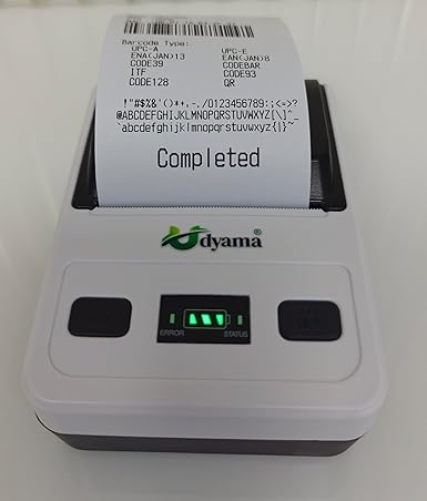 UDYAMA Thermal Printer (Portable) USB + Bluetooth + Rechargable Battery,Size 2" inch