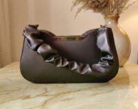 Noble Infosystems - 01 (1) Elegant Satin Ruffle Clutch